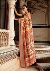 India Silk Yellow Sarees Made From Dola Handloom Silk Showcase Exquisite Craftsmanship And Rich Heritage